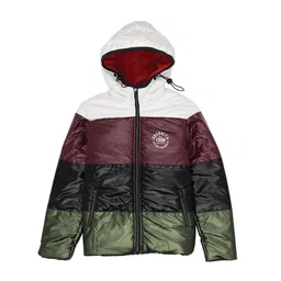 Status Quo Boys Colourblocked Padded Jacket with Patchwork-image-9
