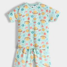 Orange Sugar Unisex Kids Printed T-shirt with Shorts-image-9
