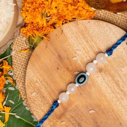 Look and Adorn Unisex Blue Evil Eye Rakhi-image-90