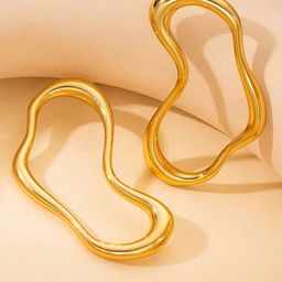 FIMBUL Gold-Toned Contemporary Shaped Studs-image-72