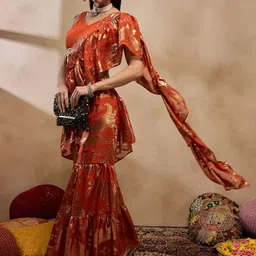 MABISH by Sonal Jain V-Neck Sleeveless Top With Sharara With Dupatta-image-74
