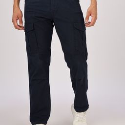 THE BEETEL HOUSE Men Relaxed Fit Dyed Bulky Cargos Trousers-image-26