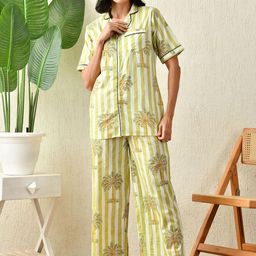 ao services Women Tropical Printed Pure Cotton Night suit-image-94