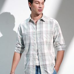 HIGHLANDER Men Comfort Slim Fit Checked Casual Shirt-picture-26