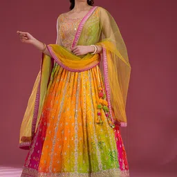 Koskii Embellished Beads and Stones Ready to Wear Lehenga & Blouse With Dupatta-picture-55