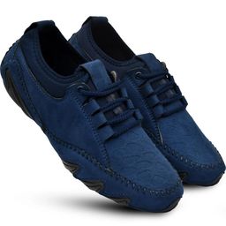 REAL BLISS FOOTWEAR Men Blue Round Toe Solid Suede Casual Shoes-image-49