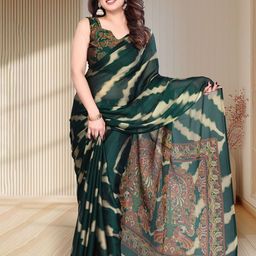 SUPERLAXMI Pure Chiffon Printed Saree-image-15