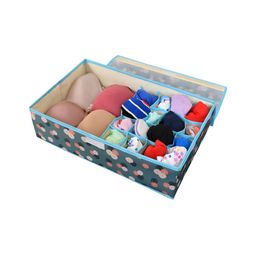 Yellow Weaves Blue Wardrobe Drawer Organisers-image-11