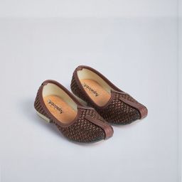 Hopscotch Girls Self Design Braided Mojaris-picture-35