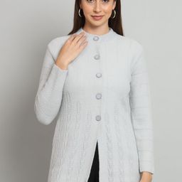 Chemistry Women Cable Knit Woollen Longline Cardigan-image-77