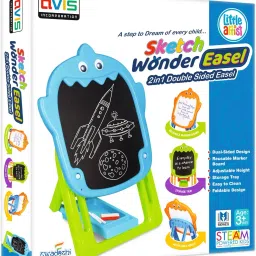 Easle Board 2 in 1 black Board for Chawk & White Board for Marker, Duster, Chalk-10
