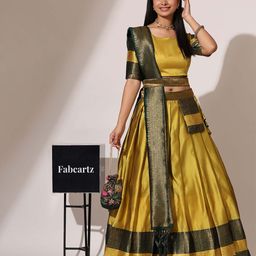 Fabcartz Semi-Stitched Lehenga & Unstitched Blouse With Dupatta-picture-57