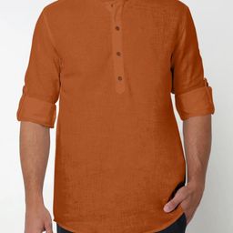 SHOPYCLICK Men Brown Kurta-image-74