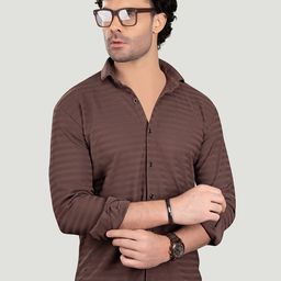 ALMATY Men Comfort Slim Fit Horizontal Stripes Opaque Striped Casual Shirt-picture-30