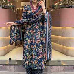 BAIRAJ Women Floral Printed Kurta with Palazzos & Dupatta-picture-17