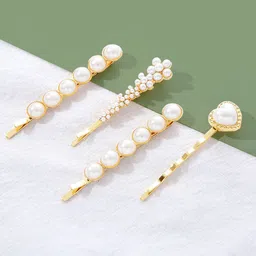 Peora Women Set of 4 Beaded Bobby Pins-image-1