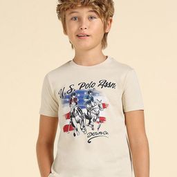 U.S. Polo Assn. Kids Boys Graphic Printed Pure Cotton T-shirt-picture-28
