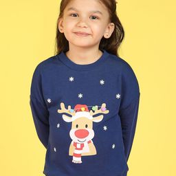 Nauti Nati Girls Printed Round Neck Antimicrobial Pullover Sweatshirt-image-88