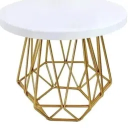 decorcave Elegant Marble Cake Stand with Gold Geometric Base Iron Cake Server image 2