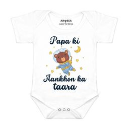 Arvesa Papa First Birthday With Me Printed Bodusuit-image-24