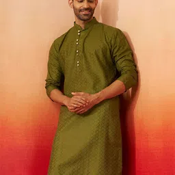 VASTRAMAY Cotton Mandarin Collar Straight Kurtas-picture-42