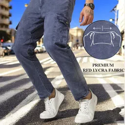 PLUS 91 Men High-Rise Cargos Trousers-image-45