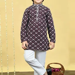 BT DEZINES Boys Embroidered Regular Thread Work Kurta with Pyjamas-1