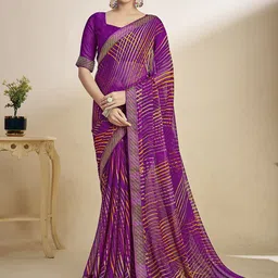 KALINI Printed Saree With Unstitched Blouse Piece-picture-9