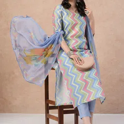 Aaghnya Women Blue Kurta Sets-picture-41
