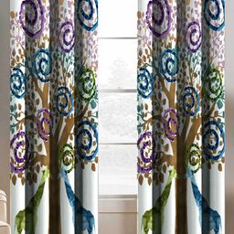 BELLA TRUE White & Blue 2 Pieces Ethnic Motifs Printed Window Curtains-image-74