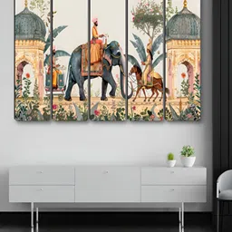 Aura Grey & Red 5 Piece Synthetic Wood Religious Wall Paintings-image-19
