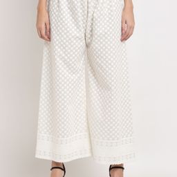 Miaz Lifestyle Women Floral Embroidered Knitted Ethnic Palazzos-image-57