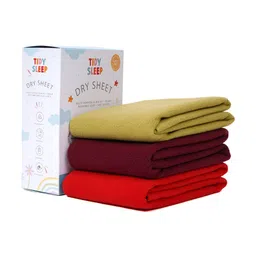 TIDY SLEEP Red & Maroon 3 Pieces Waterproof & Reusable Bed Protector Baby Drysheet-image-48