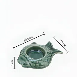 Fabindia Ahilya Green 2 Pieces Ceramic Tlite Candle Holder-image-25