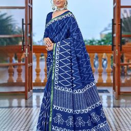DIVASTRI Women Zari Bagru Saree-picture-47