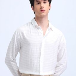 Flying Machine Men Classic Opaque Striped Casual Shirt-image-76