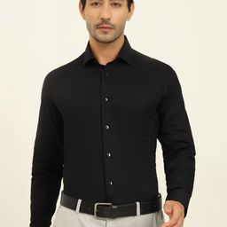METAL Cutaway Collar Opaque Slim Fit Formal Shirt-image-36