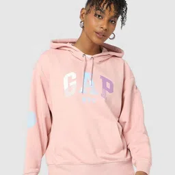 GAP Logo Printed Relaxed Fit Hooded Sweatshirt-image-21