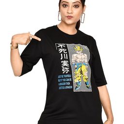 RAPL Women Checked V-Neck Applique T-shirt-image-58