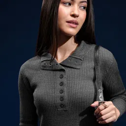 Basics By Tokyo Talkies Women Ribbed Pullover-picture-23