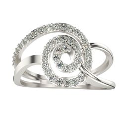 VALANOVA Women White Gold Plated Sterling Silver Lab Grown Diamond 0.38cts Ring-image-82
