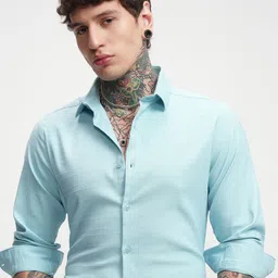 HIGHLANDER Men Self Design Textured Comfort Slim Fit Casual Shirt-image-53