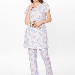 HAUTEMODA Printed Cotton Night Suit-image-99