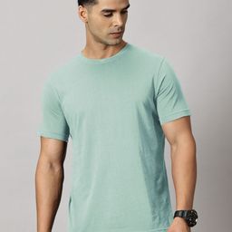 LEON Men Solid Round Neck Cotton T-shirt-image-22