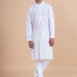 RR Blue Men Embroidered Chikankari Kurta-image-38