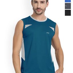 FTX Men Pack Of 4 Colourblocked Round Neck Gym Vests 709-4_709-9_709-12_709-15-S-picture-32