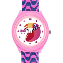 JI & JA Girls Printed Brass Dial & Straps Analogue Watch JJ241-46