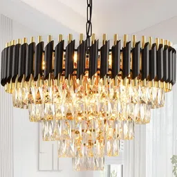 GAUVIK Gold-Toned & Black Traditional Ceiling Lamp-45