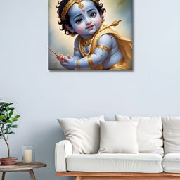 OLIVE TREE Blue & Beige Canvas Religious Wall Paintings-picture-39