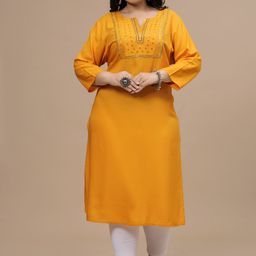 Sztori Women Flared Sleeves Thread Work Kurta-image-30